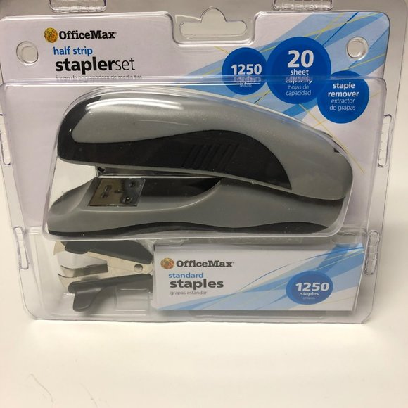 officemax Office Officemax Halfstrip Stapler Set New With Tag